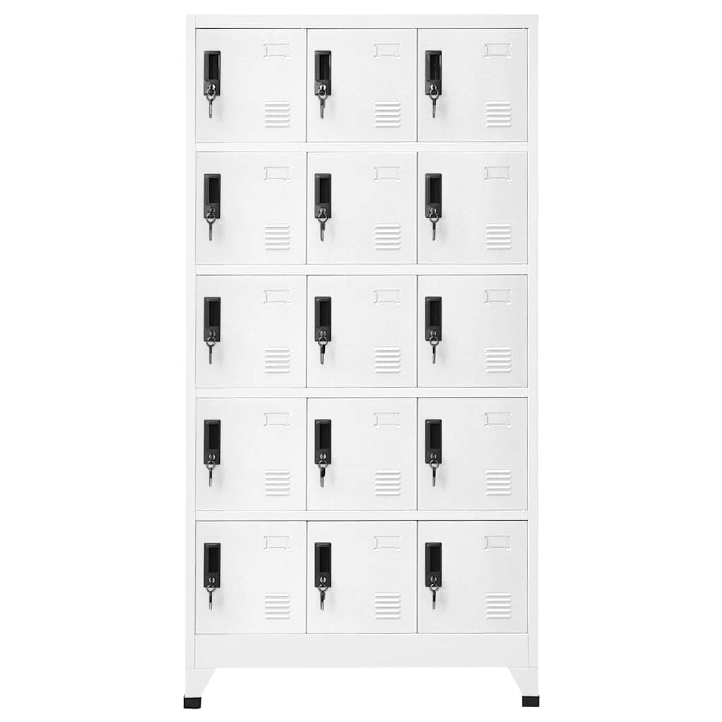 Locker Cabinet White 90x40x180 cm Steel
